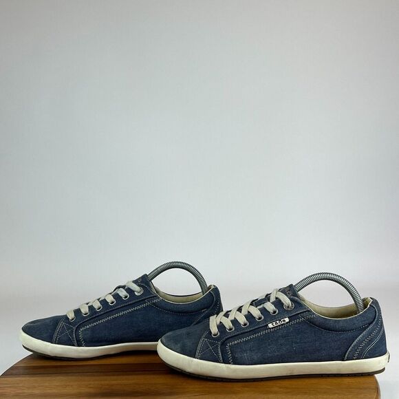 Womens Taos Star Blue Denim‎ Casual Comfort Lace Up Sneakers Shoes Size 10 W GUC - Picture 2 of 9
